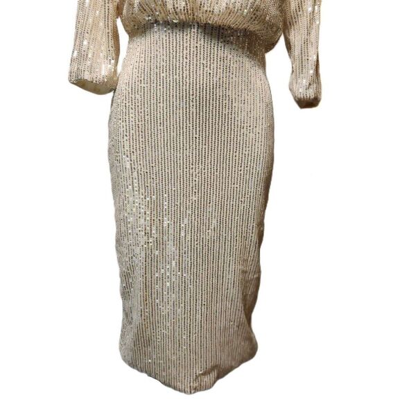 Shein sequins dress Women's medium Off-shoulder Back slit Midi Party Date night - Picture 5 of 15